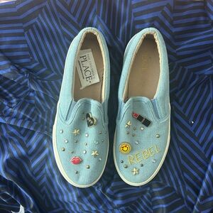 Girls Denim Slip On Sneakers 5